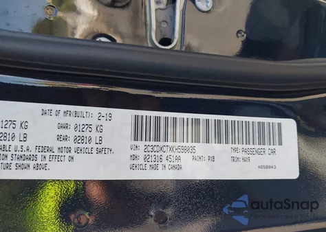 2019 Dodge Charger R/T Rwd z USA, uszkodzony, nr VIN 2C3CDXCTXKH598035